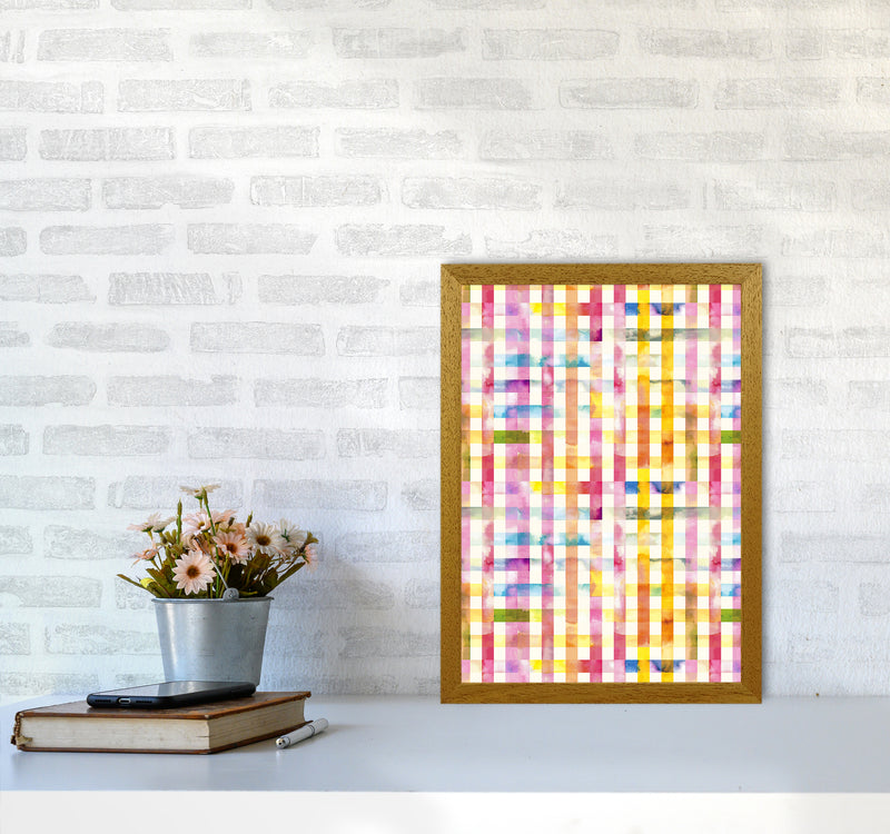 Gingham Vichy Yellow Abstract Art Print by Ninola Design A3 Print Only
