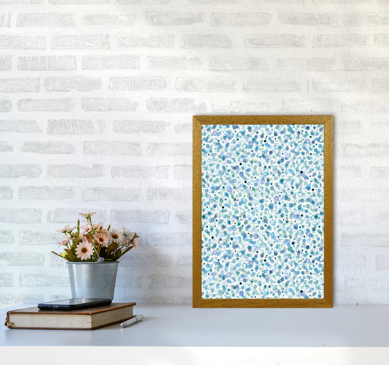 Cosmic Bubbles Blue Abstract Art Print by Ninola Design A3 Print Only