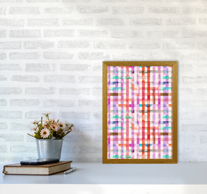 Gingham Vichy Pink Abstract Art Print by Ninola Design A3 Print Only