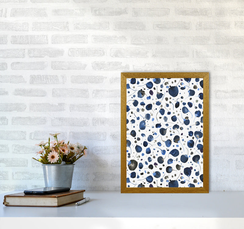 Flying Seeds Blue Abstract Art Print by Ninola Design A3 Print Only