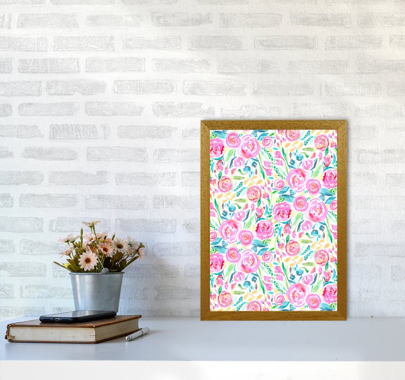 Spring Days Pink Abstract Art Print by Ninola Design A3 Print Only