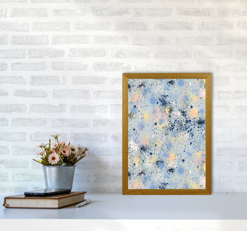 Ink Dust Blue Abstract Art Print by Ninola Design A3 Print Only