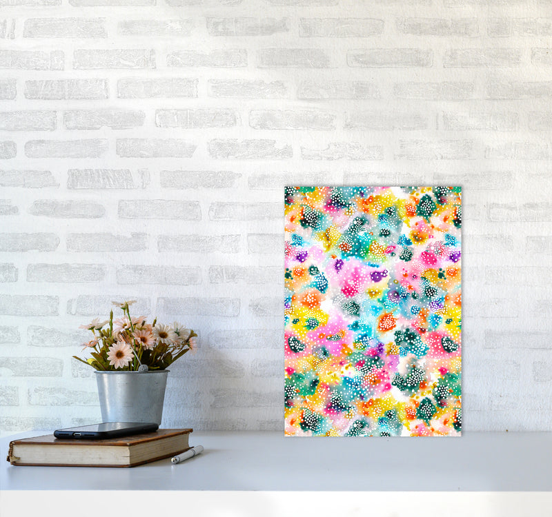 Experimental Surface Colorful Abstract Art Print by Ninola Design A3 Black Frame