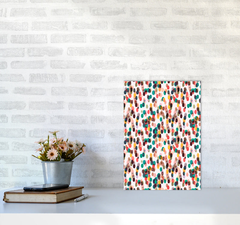 Relaxing Tropical Dots Abstract Art Print by Ninola Design A3 Black Frame