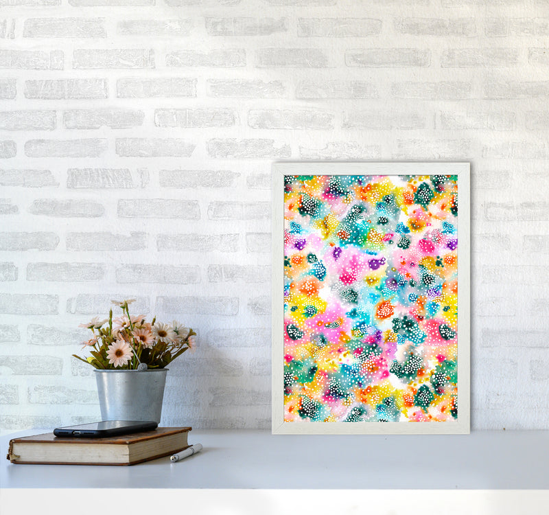 Experimental Surface Colorful Abstract Art Print by Ninola Design A3 Oak Frame