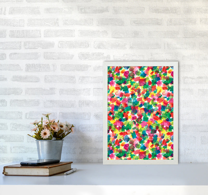Spring Colors Multicolored Abstract Art Print by Ninola Design A3 Oak Frame