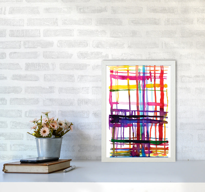 Loom Telar Abstract Art Print by Ninola Design A3 Oak Frame