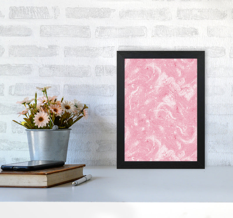 Abstract Dripping Painting Pink Abstract Art Print by Ninola Design A4 White Frame