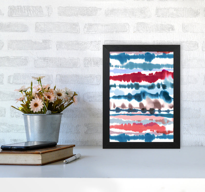 Soft Nautical Watercolor Lines Abstract Art Print by Ninola Design A4 White Frame