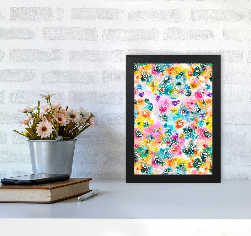 Experimental Surface Colorful Abstract Art Print by Ninola Design A4 White Frame