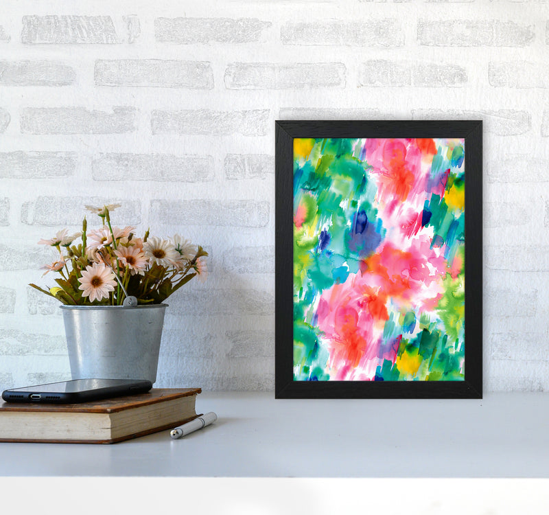Painterly Waterolor Texture Abstract Art Print by Ninola Design A4 White Frame