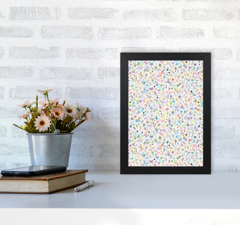 Cosmic Bubbles Multicolored Abstract Art Print by Ninola Design A4 White Frame
