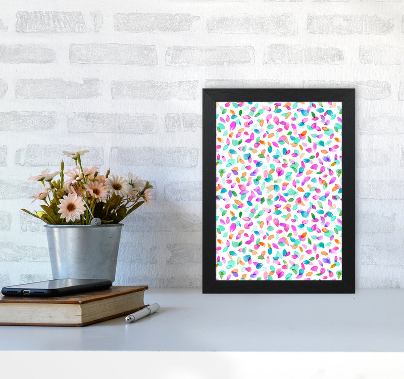 Minimal Flower Petals Pink Abstract Art Print by Ninola Design A4 White Frame