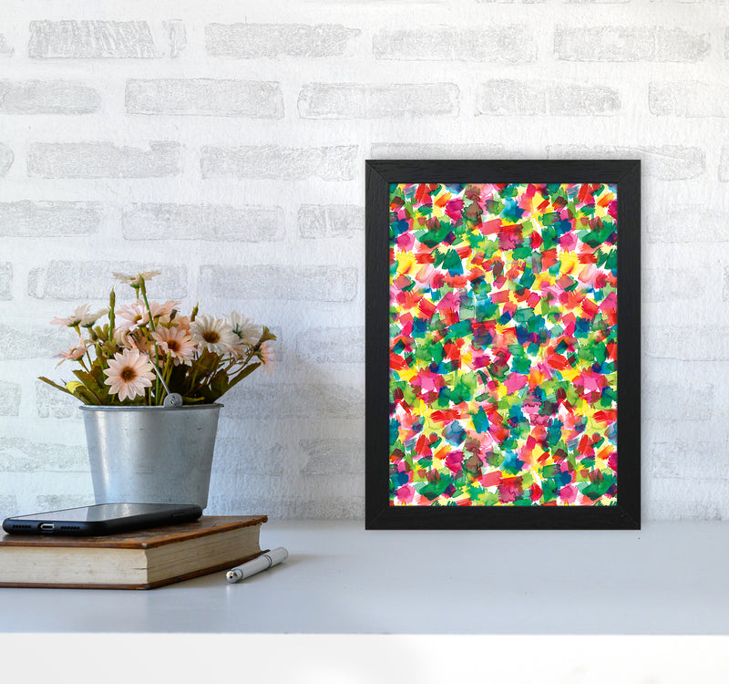 Spring Colors Multicolored Abstract Art Print by Ninola Design A4 White Frame