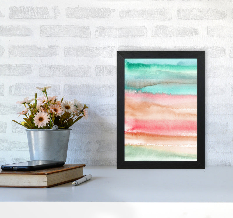 Gradient Watercolor Melon Abstract Art Print by Ninola Design A4 White Frame