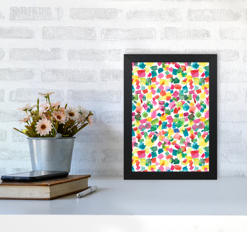 Abstract Spring Colorful Abstract Art Print by Ninola Design A4 White Frame
