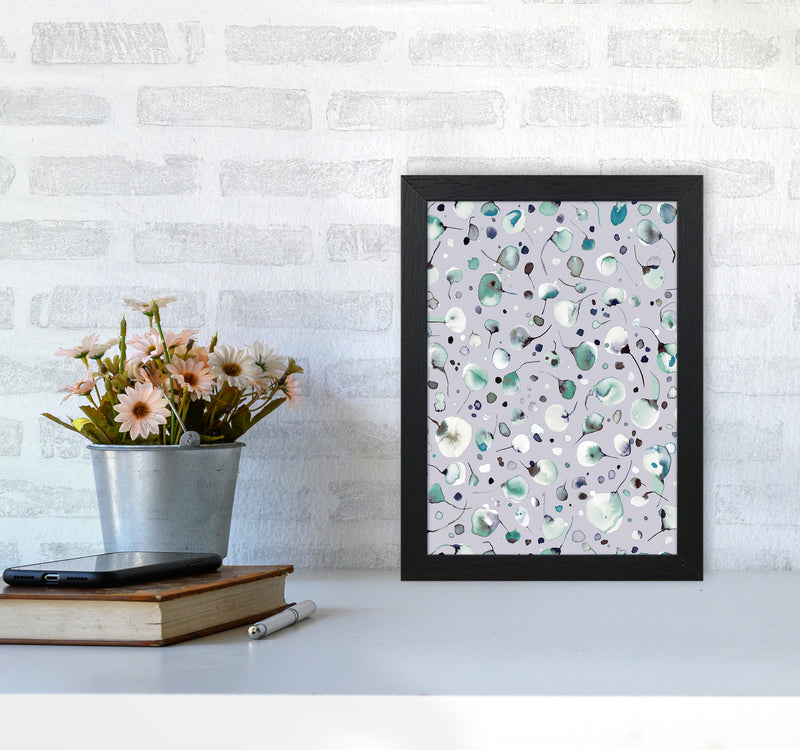 Flying Seeds Ice Winter Abstract Art Print by Ninola Design A4 White Frame