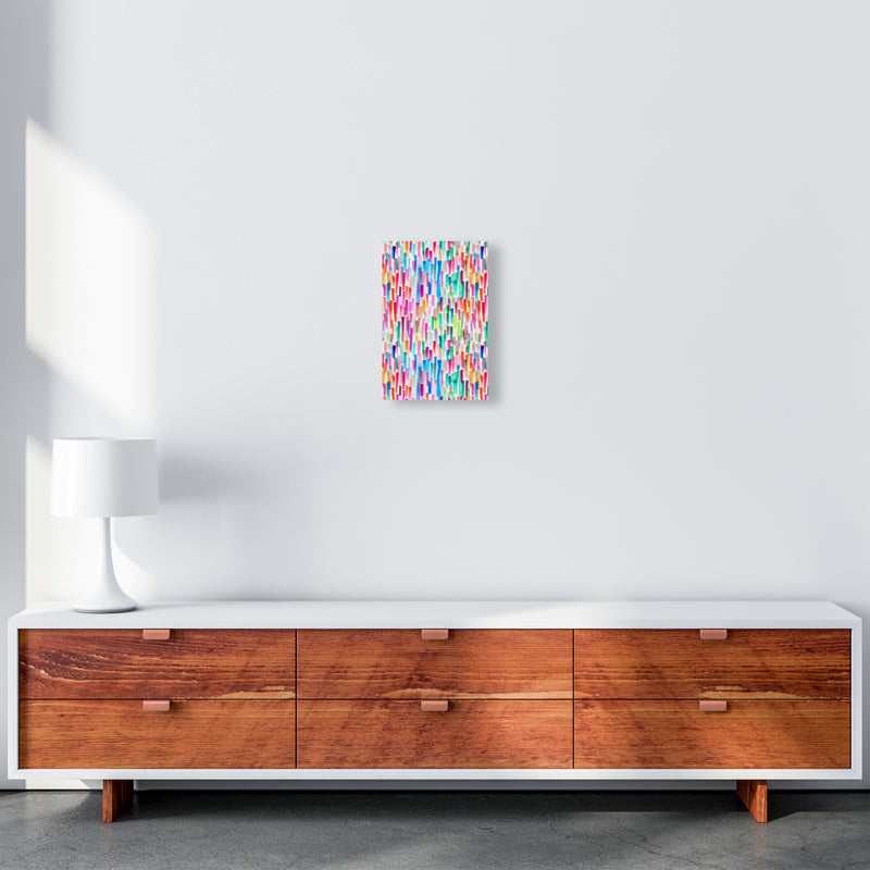 Colorful Brushstrokes Multicolored Abstract Art Print by Ninola Design A4 Canvas