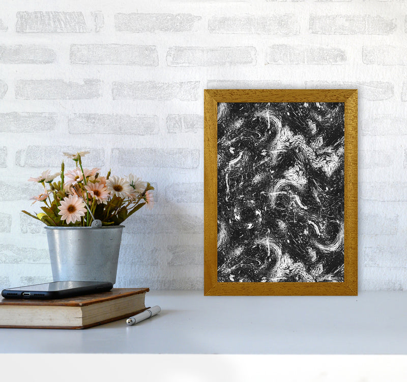 Abstract Dripping Painting Black White Abstract Art Print by Ninola Design A4 Print Only