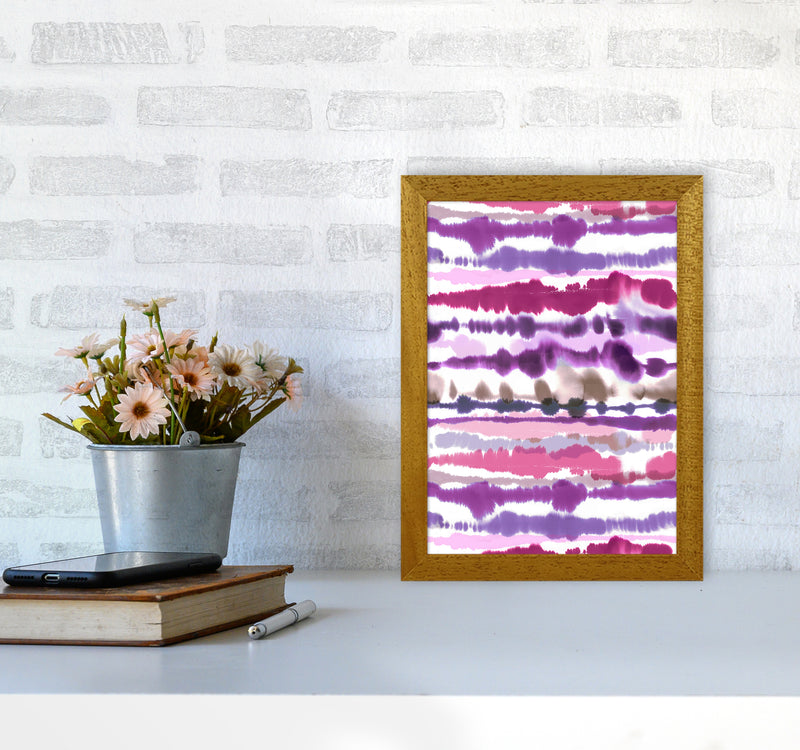 Soft Nautical Watercolor Lines Pink Abstract Art Print by Ninola Design A4 Print Only