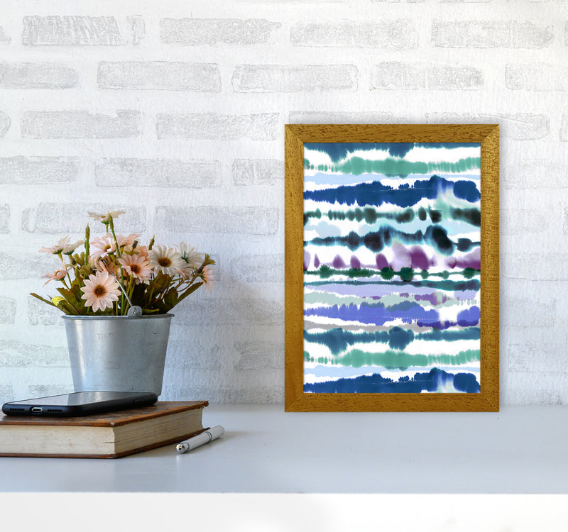 Soft Nautical Watercolor Lines blue Abstract Art Print by Ninola Design A4 Print Only