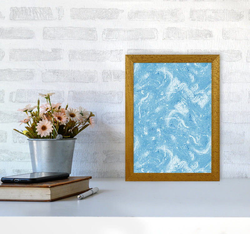 Abstract Dripping Painting Blue Abstract Art Print by Ninola Design A4 Print Only