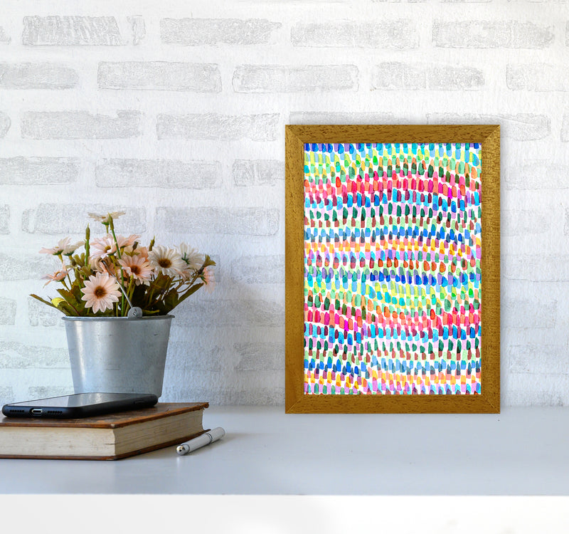 Artsy Strokes Stripes Colorful Abstract Art Print by Ninola Design A4 Print Only
