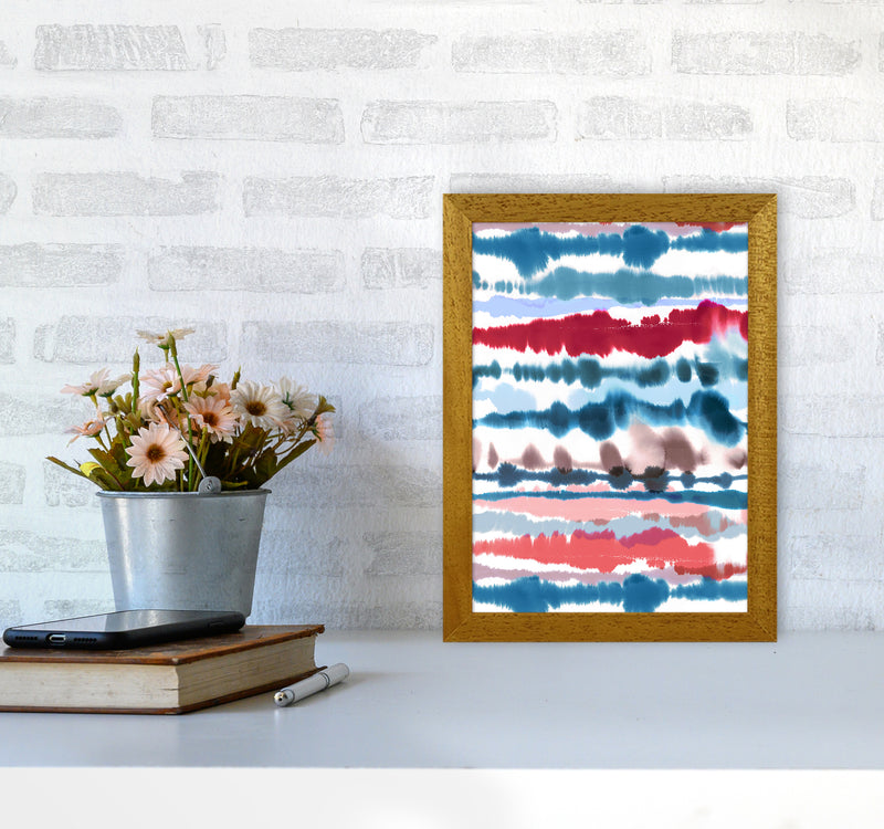 Soft Nautical Watercolor Lines Abstract Art Print by Ninola Design A4 Print Only