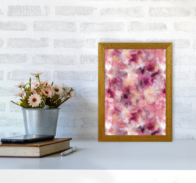 Smoky Marble Watercolor Pink Abstract Art Print by Ninola Design A4 Print Only