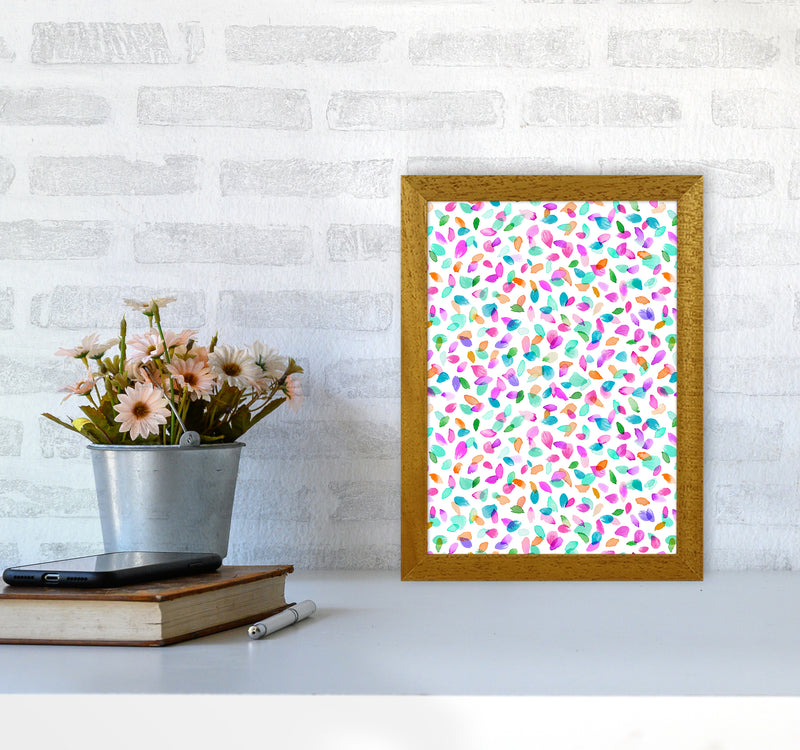 Minimal Flower Petals Pink Abstract Art Print by Ninola Design A4 Print Only