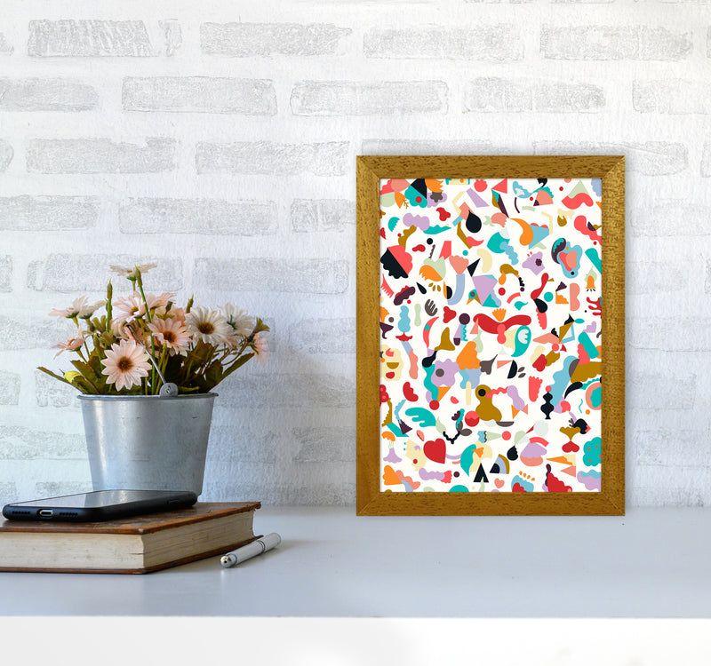 Dreamy Animal Shapes White Abstract Art Print by Ninola Design A4 Print Only