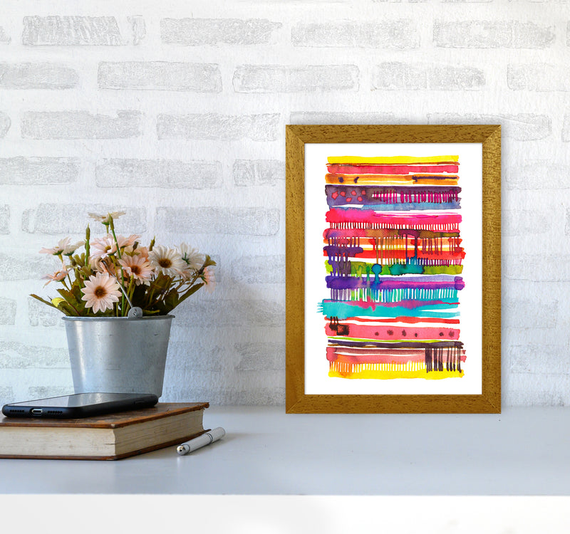 Irregular Watercolor Lines Abstract Art Print by Ninola Design A4 Print Only
