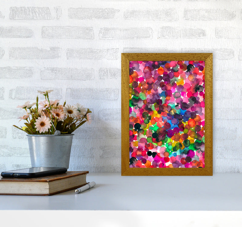Overlapped Watercolor Dots Abstract Art Print by Ninola Design A4 Print Only