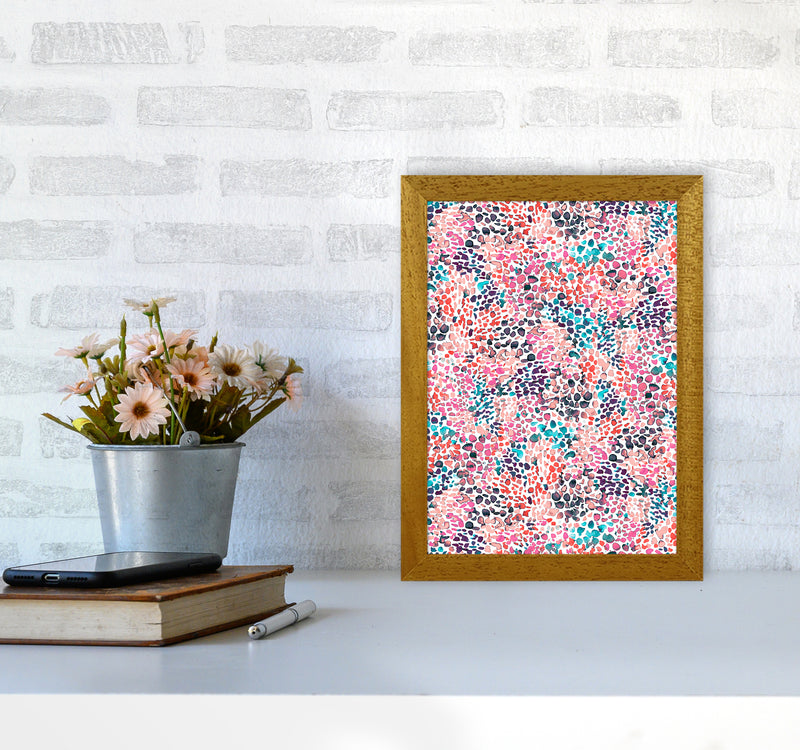 Speckled Watercolor Pink Abstract Art Print by Ninola Design A4 Print Only