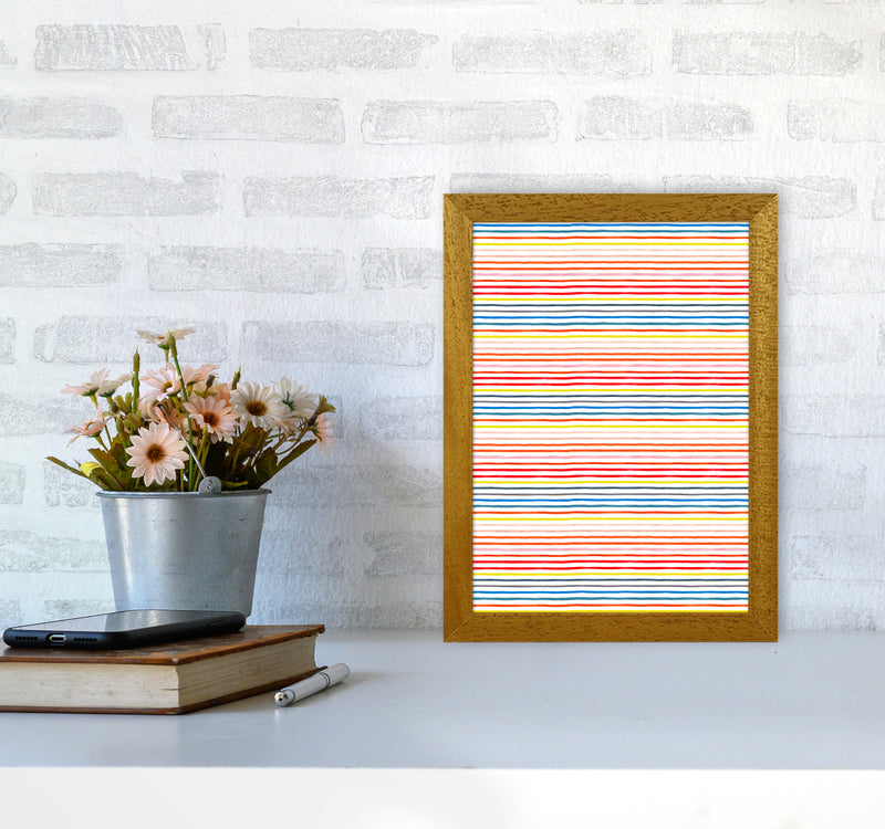 Marker Colorful Stripes Abstract Art Print by Ninola Design A4 Print Only