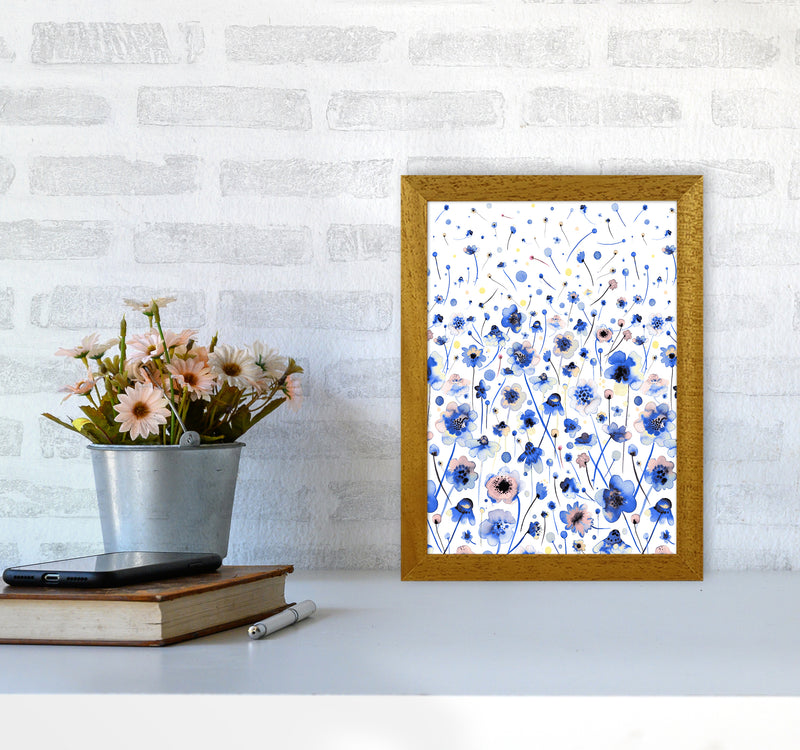 Ink Flowers Degraded Abstract Art Print by Ninola Design A4 Print Only