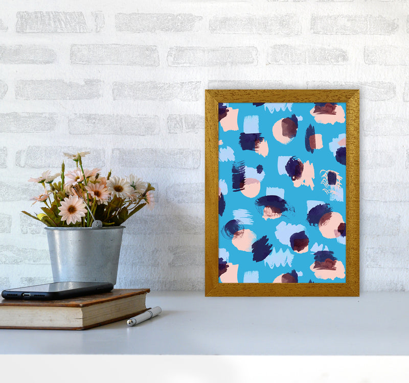 Abstract Stains Blue Abstract Art Print by Ninola Design A4 Print Only