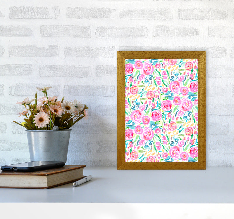 Spring Days Pink Abstract Art Print by Ninola Design A4 Print Only
