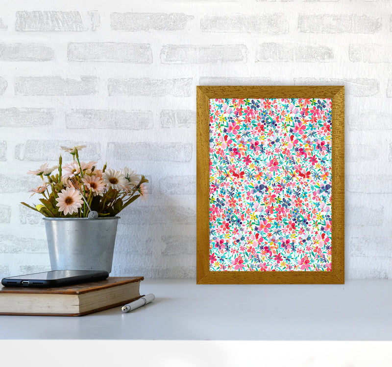 Colorful Petals Abstract Art Print by Ninola Design A4 Print Only
