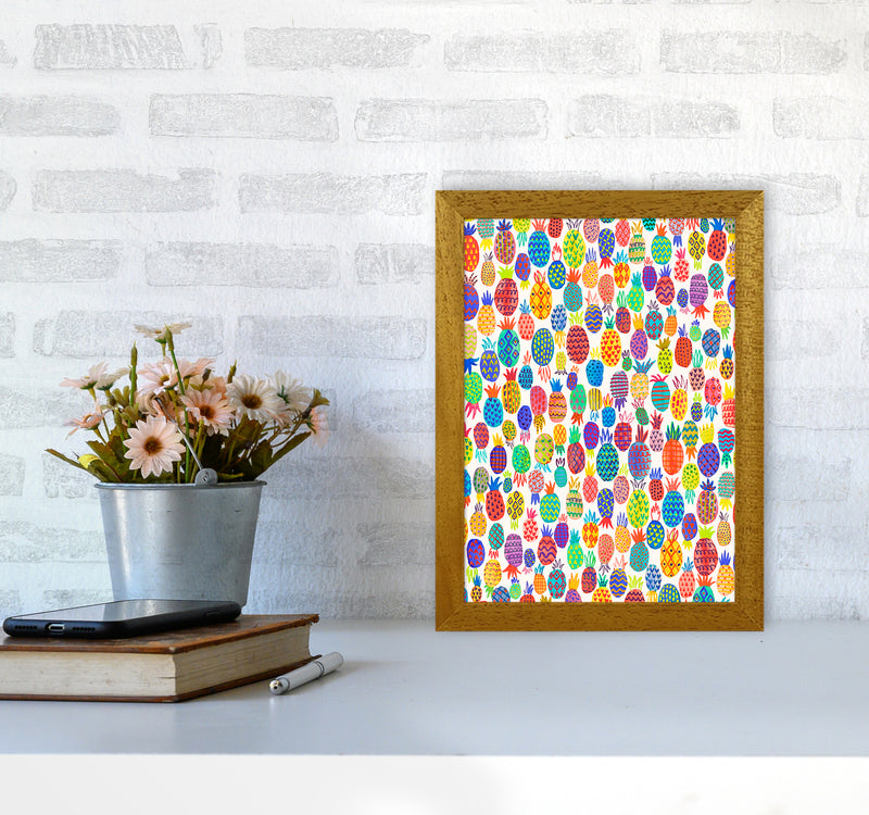 Cute Pineapples Abstract Art Print by Ninola Design A4 Print Only