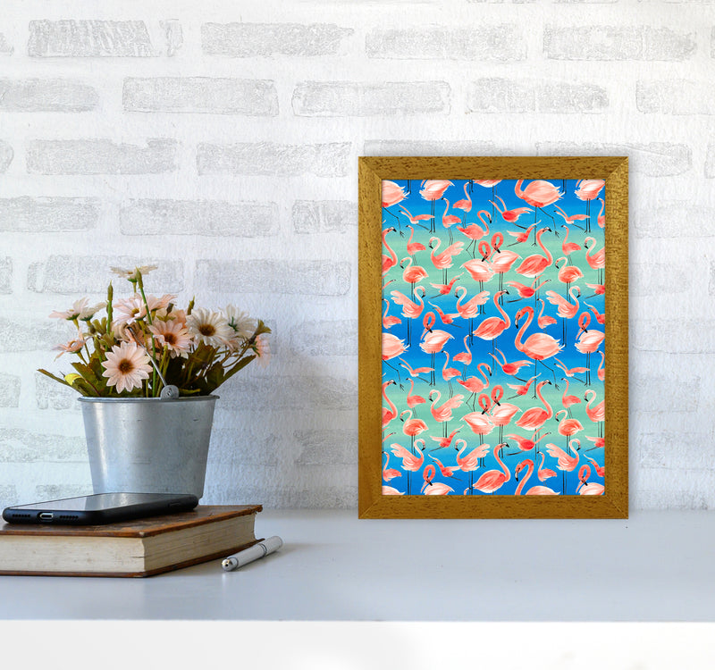 Flamingo Pink Abstract Art Print by Ninola Design A4 Print Only