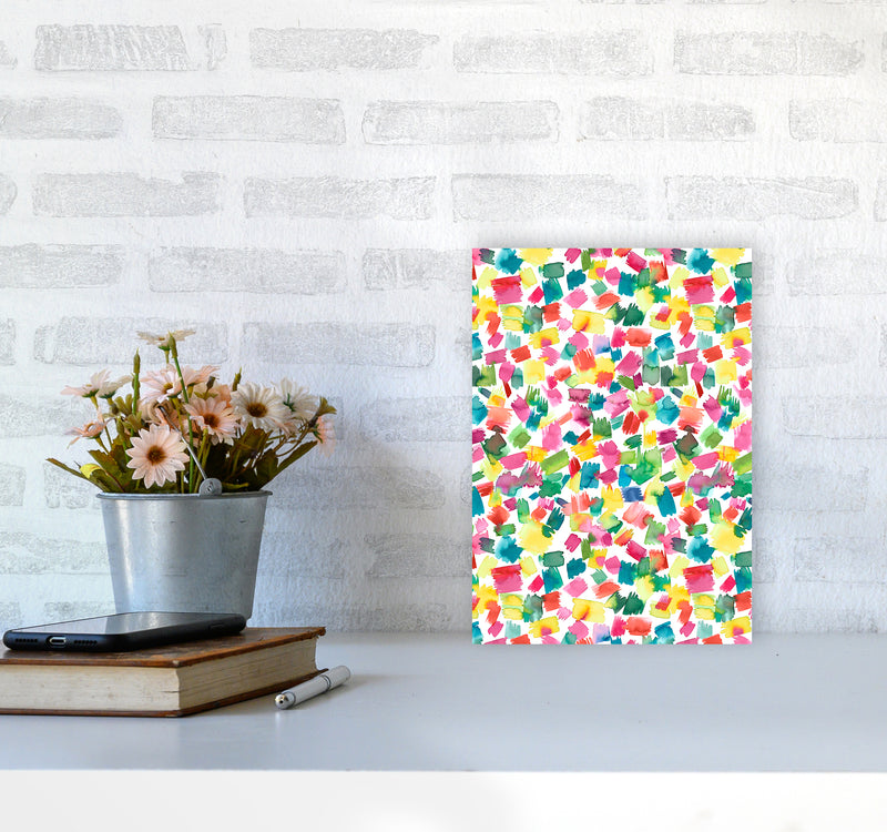Abstract Spring Colorful Abstract Art Print by Ninola Design A4 Black Frame