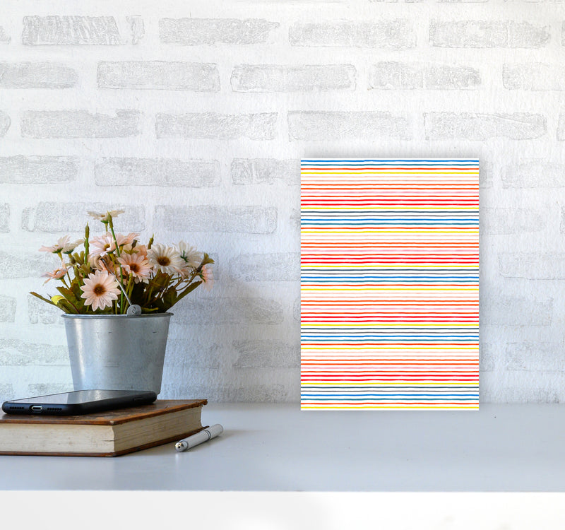 Marker Colorful Stripes Abstract Art Print by Ninola Design A4 Black Frame