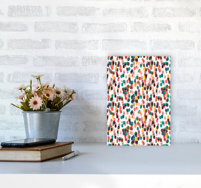 Relaxing Tropical Dots Abstract Art Print by Ninola Design A4 Black Frame