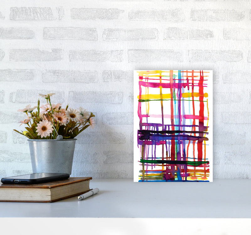 Loom Telar Abstract Art Print by Ninola Design A4 Black Frame