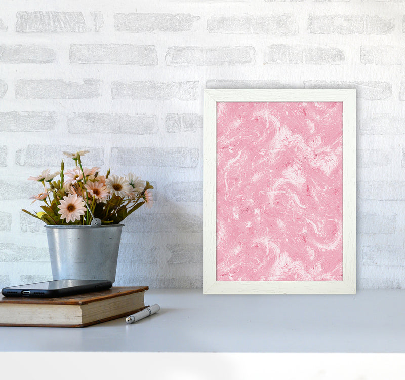 Abstract Dripping Painting Pink Abstract Art Print by Ninola Design A4 Oak Frame