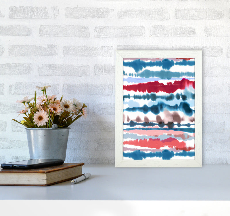 Soft Nautical Watercolor Lines Abstract Art Print by Ninola Design A4 Oak Frame