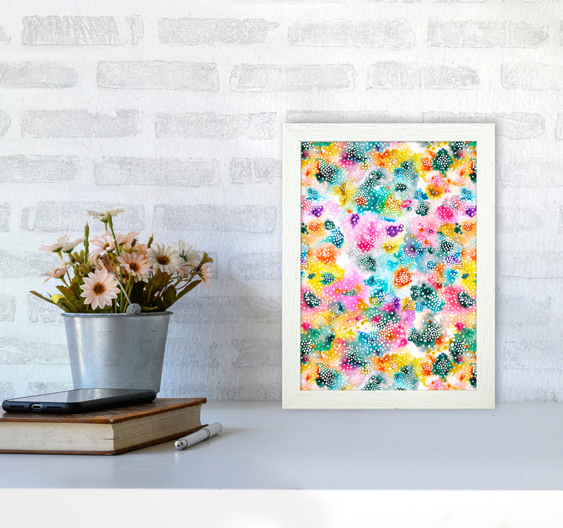 Experimental Surface Colorful Abstract Art Print by Ninola Design A4 Oak Frame