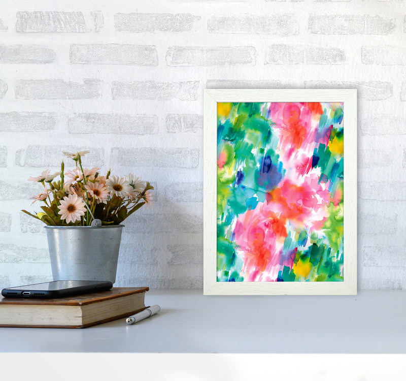 Painterly Waterolor Texture Abstract Art Print by Ninola Design A4 Oak Frame