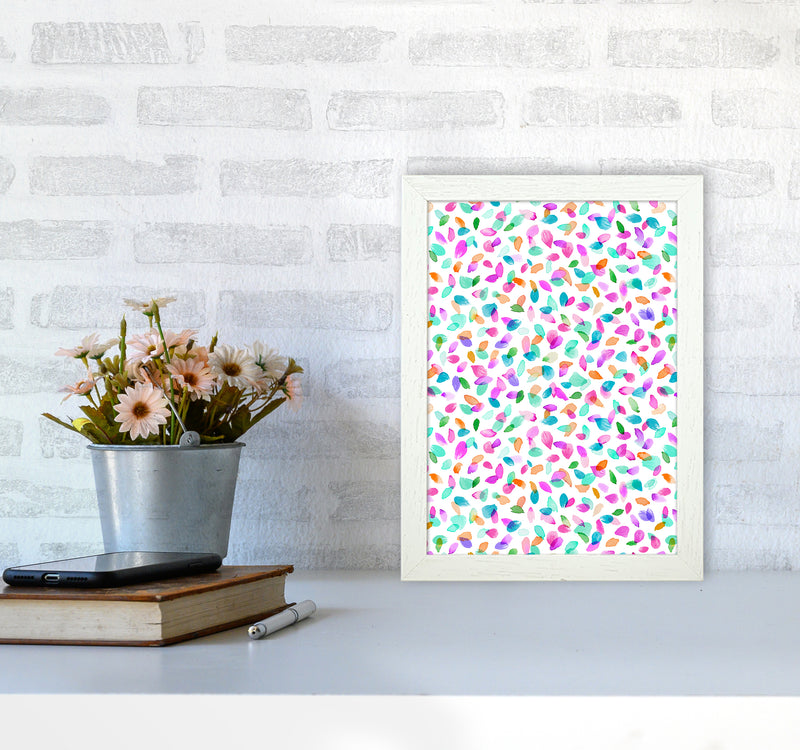 Minimal Flower Petals Pink Abstract Art Print by Ninola Design A4 Oak Frame